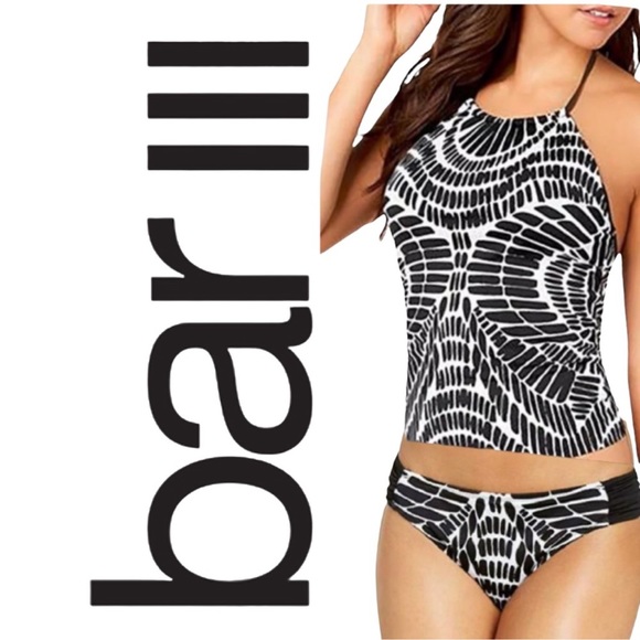 Bar III Kaleidoscope High Neck Tankini Top Only - Picture 3 of 9